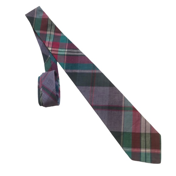 Brooks Brothers  Men’s Cotton Necktie. Multicolor Checks  & Plaids Tie - Picture 4 of 5